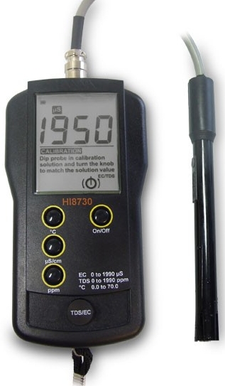 HI-8730 EC/TDS Portable Meter; 0 to 1990 µS/cm [HI-8730]