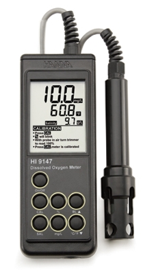 HI-9147-04 Dissolved Oxygen Meter for Fish Farming, 4m Probe [HI-9147-04]